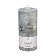 Свеча цилиндр раскрывается Candy Light С07*15/1-9.1 серебряная - фото