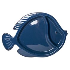 Тарелка секционная "Рыба" синяя 106339 25*18 см - фото