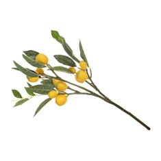 Декоративная ветка с плодами лимона Bonadi 119-013 51 см желтая  - фото