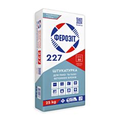 Штукатурка стартовая Ферозит 227 цементно-известковая для пено-газобетона 25 кг - фото
