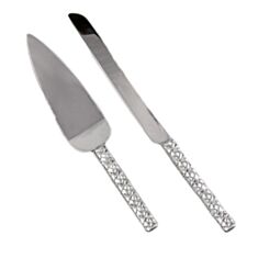 Весільні ніж та лопатка для торта Косичка 047G - фото