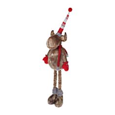 Игрушка новогодняя мягкая Олень BonaDi 778-259 66-123 см бежевая - фото