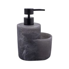 Дозатор жидкого мыла с отделением для губки Arino 64662 матовый серый - фото