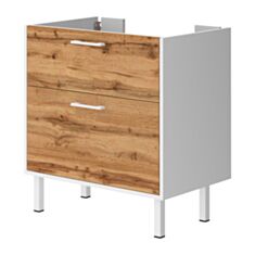 Тумба Ювента Afina 70 см белая/дуб вотан под столешницу - фото