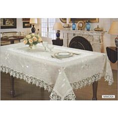 Скатертина Arya Mimosa з гіпюром 160*220 - фото