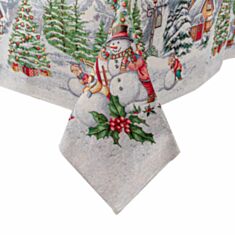 Скатертина новорічна гобеленова Lefard 732-203 Gottage 140*140 см - фото