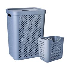 Корзина для белья Алеана Simple 171039 с органайзером 45 л сіра матова - фото