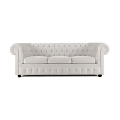 Диван Честерфілд молочний - фото
