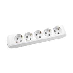 Колодка Panasonic X-Tendia WLTB0450-2WH-RES 5 гнезд с заземлением белая - фото