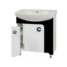 Тумба Сансервис Eliza 70 с умывальником Лотос 70 черная - фото