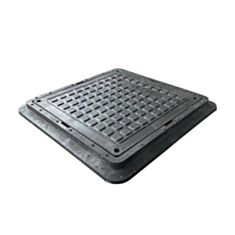 Люк каналізаційний садовий Воюс А6 полімерпіщаний 740*740 мм чорний - фото