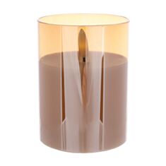 Свічка декоративна LED BonaDi 882-138 в скляній колбі 7,5*10 см золото - фото