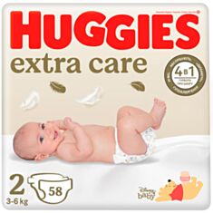Підгузки дитячі Huggies Extra Care розмір 2 3-6 кг 58 шт - фото
