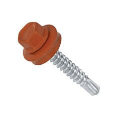 Саморез кровельный Wkret-Met RAL8004 с прокладкой 4,8*19 мм кирпичный - фото