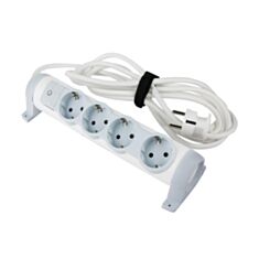 Подовжувач Legrand Comfort 694627 4 гнізда 3 м з заземленням і вимикачем - фото