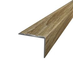 Поріг алюмінієвий Алюсервіс ПАС-1082 сходовий рифлений ламінований 23,5*19 мм 2,7 м дуб сонома - фото