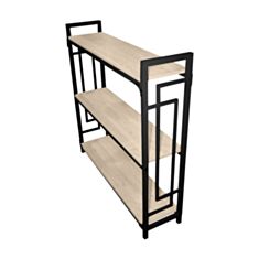 Стеллаж Металл-Дизайн Квадро Лонг 3 полки вествуд/черный - фото