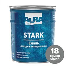 Емаль алкідна Aura Stark універсальна 18 темно-сіра 2,8 кг - фото