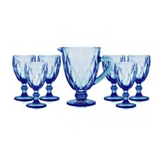 Набір для напоїв Olens Смарагд 34215-8-2 7 шт синій - фото