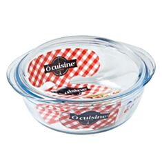 Форма для запікання скляна кругла з кришкою Pyrex O Cuisine C & S 208PC00 2,3л - фото