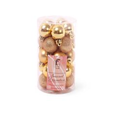 Набор елочных шаров пластиковых ярко золотые BonaDi 147-079 25 шт 3 см - фото