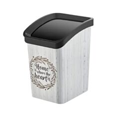 Мусорное ведро Ozer Plastic Decor OZER-D-082 11,6 л дом винтаж - фото