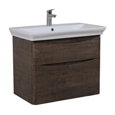 Тумба Aqua Rodos Amerina консольна з умивальником Arica 80 см каштан - фото