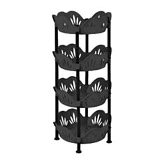 Этажерка Bursev Nostalgia цветок 5159 02 4 ярусная черная - фото