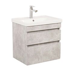 Тумба Aqua Rodos Винтаж консольная бетон с умывальником Frame 60 см - фото