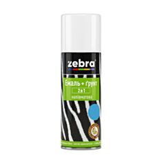 Эмаль-грунт аэрозольная ZEBRA 2в1 полуматовая 43 голубая 400 мл - фото