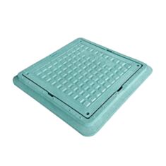 Люк каналізаційний садовий Воюс А6 полімерпіщаний 740*740 мм зелений - фото