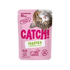 Корм для дорослих котів Catch! Індичка з овочами в желе 85 г - фото