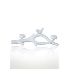 Подсвечник декоративный белый с птичками Eterna 1003-12 - фото