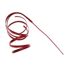 Декоративная новогодняя ветка с кудрявой лентой в глиттере BonaDi 807-184 76 см красная - фото