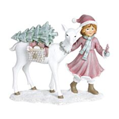Декоративная статуэтка Девочка с оленем BonaDi 707-858 22 см - фото