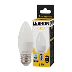 Лампа світлодіодна Lebron LED L-C37 6W E14 6500K 480Lm кут 220° - фото