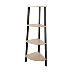 Стеллаж угловой Металл-Дизайн Призма 4 полки вествуд/черный - фото