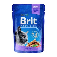 Корм для котів Brit Premium консервований з тріскою 100 г - фото
