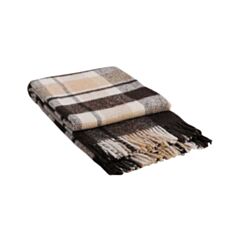 Плед вовняний Vladi Метро 117255 140*200 бежево-теракотово-коричневий - фото