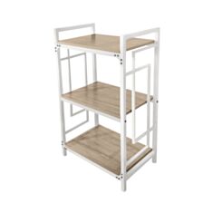 Стелаж Метал-Дизайн Квадро 3 полиці вествуд/білий - фото