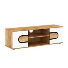 Тумба під телевізор Rodan B дуб крафт золотий/білий глянець - фото