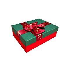 Коробка подарункова Дім Упаковки Новорічна з бантом 1235014432 26*19*8 см - фото