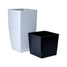 Горщик Алеана Квадро Stone 128009 16*16*30 см світлий бетон - фото