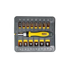 Отвертка реверсивная Сила CrV 302016 с набором бит и насадок (22 шт) - фото