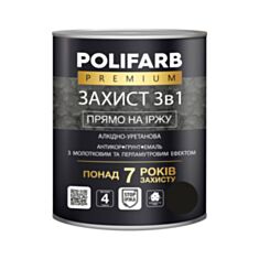 Емаль Polifarb Захист 3 в 1 Молоткова чорна 2 кг - фото