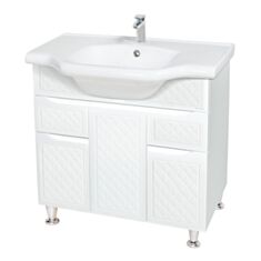 Тумба Aqua Rodos Родорс 100 белая с умывальником New Classik 100 см - фото