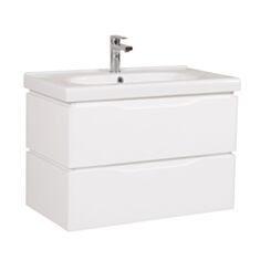 Тумба AquaRodos Венеция консольная 80см белая с умывальником - фото