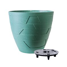   Горшок Алеана Керамо 128002 со вставкой 19,5*17,5 см зеленый бетон - фото
