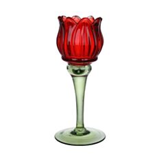 Підсвічник скляний BonaDi 135-005 Тюльпан 19 см - фото