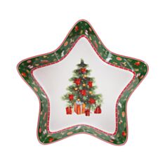 Блюдо фарфоровое BonaDi Праздничный флер 498-283 форма звезды 28 см - фото
